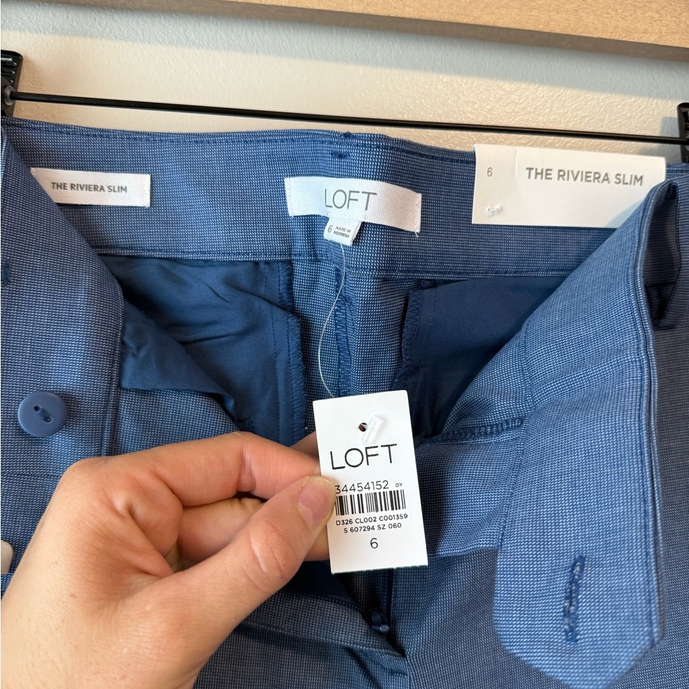 LOFT Navy Riviera Slim Trousers